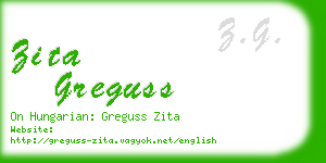 zita greguss business card